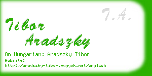 tibor aradszky business card